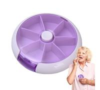 Weekly Round Pill Box | Portable Pill Dispenser Box,Transparent Multi-Purpose Storage Supplies for Pills, Candy, Vitamin, and Other Items