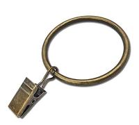 WeeksEight Lot de 20 anneaux de rideaux en bronze avec clips, crochets de rideaux pour suspendre des rideaux, des nœuds, des chapeaux, des anneaux de draperie de 4,5 cm I D, convient pour une tringle