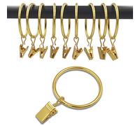 WeeksEight Lot de 40 grands anneaux de rideaux avec clips, clips de draperie en métal avec anneau, pinces à rideaux avec crochets pour suspendre des rideaux lourds, nœuds en tissu, anneaux 4,5 cm I
