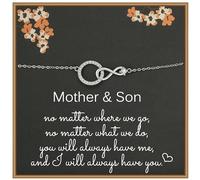Weelody Bracelet pour mère et fils, en argent sterling 925 avec zircone cubique, cadeau d'anniversaire pour maman de la part de son fils, cadeau de fête des mères pour femme, cadeau pour mère et fils