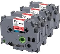 Weemay Lot de 4 rubans d'étiquettes de rechange compatibles avec ruban laminé TZe-441 TZe441 TZ441 TZ-441 Noir sur rouge pour Brother P Touch PT-D400 PT-D400AD PT-D600 PT-1750