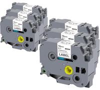 Weemay Lot de 6 rubans adhésifs pour étiqueteuse Brother TZ 18 mm 0,7 Blanc laminé TZc241 TZe-241 TZ241 TZ241 TZ-241 TZ-241 3/4" TZe Recharge pour imprimante Ptouch PT-D400AD PT-D610BT PT-D600 PT-D410