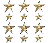 Weenkeey 12PCS Star broderie appliques Star fer patch cinq points étoiles couture robe jeans veste chapeau sac chaussures - taille 2 or 2