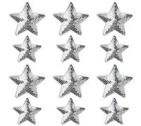 Weenkeey 12PCS Star sequin patch pentagram Stitch app Glitter Star broderie patch robe jeans veste chapeau sac chaussures - taille 2 argent