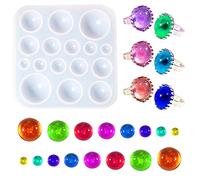 Weenkeey cabochon pierre gemme silicone moule rond pendentif résine moule 3D pierre gemme Epoxy moule de moulage bricolage artisanat Bijoux Boucles d'oreilles pendentif
