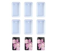 Weenkeey Lot 6 moules rectangulaires en silicone pour porte-clés et breloques en résine époxy bijoux et pendentifs