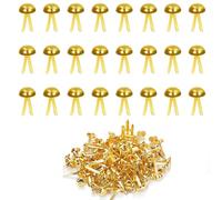 Weenwill Attaches Parisiennes,300 Pièces Tête Ronde épingles Fendues 8 * 16 mm Mini Brads Métal Attaches Broches Fendues pour Scrapbooking Bricolage Artisanat Décoration Doré