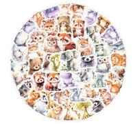 Weenwill Autocollants Animaux Mignons pour Enfants,100 Pcs Stickers Imperméables Kawaii Safari Mignons Autocollants Animaux pour Ordinateur Portable,Bouteille d'eau,Scrapbooking,Décoration DIY