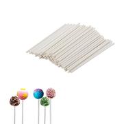 Weenwill Batonnet Pop Cake,100 Bâtonnets en Papier Blanc Lollipop Sucette Pop Cake Outils de Fabrication de Sucettes pour Décoration de Gâteaux Baton Bonbons Chocolats Ddesserts 100 x 3 mm