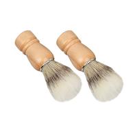 Weenwill Blaireau Rasage,2 PCS Blaireaux pour Homme,Blaireaux Traditionnels pour un Rasage Humide Riche,Brosses et Kit de Voyage,Idéal avec Savon,Crème et Mousse à Raser (Manche en Bois)