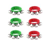 Weenwill Bracelet Grelot,6 PCS Clochettes de Poignet Lulticolores 2 Couleurs,Bande Poignet Cloches,Grelots de Cheville,Instruments de Rythme,Percussions pour Fêtes de Noël et Festivals