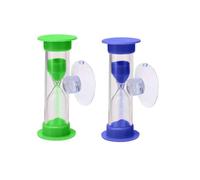 Weenwill Minuteur,2 PCS Sablier Minuterie avec Ventouse,MInuteur de Sable pour Brosse à Dents de 2 Minutes 3 Minutes Minuterie pour Enfants Sablier Enfant Timer Enfant pour Gestion du Temp