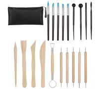 Weenwill Outil Modelage,20 PCS Clay Sculpting Tools,D'outils de Sculpture,Outils de Finition de L'argile,Outil de Sculpture sur Poterie avec Sac de Rangement pour Gravure,Gaufrage et Façonnage