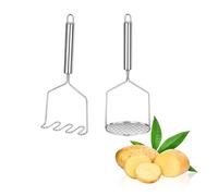 Weenwill Presse Purée,2 Pièces Presse Purée Acier Inoxydable avec Poignée Ferme,Réutilisable Presses-Purée,Ecrase Purées Manuel pour Pommes de Terre,Légumes,Fruits Rouges,Fruits,Avocat