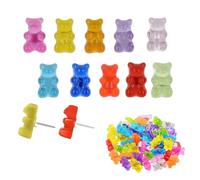 Weenwill Punaise,20 pièces Punaises Petit Ours Punaises Décoratives Créatives Colorées et Transparentes en Résine Punaise avec Boîte pour Ecoles,Bureaux,Bricolage,Tableau D'affichage