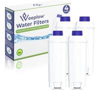 WEEPLOW® - 4 Filtres à Eau Compatibles avec les machines à café Delonghi Magnifica, Dinamica, Autentica, Primadonna et toutes les Séries ecam, esam, etam, bco & ec [QUALITÉ SUPÉRIEURE]
