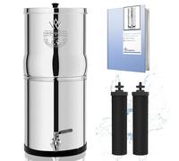 Weeplow® Earth ECO - Système de Filtration d'Eau par Gravité 8.5L Litres AISI 304 avec 2 Eléments de Purification O'Pure 2 Et Robinet 100% Inox (Inox, 8.5L ECO)