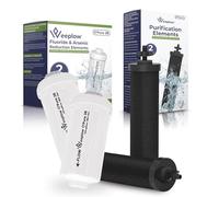 Weeplow® O'Pure + O'Pure 2B - Lot de 4 Filtres à Eau par Gravité, Compatibles Weeplow, Berkey, Berkefeld, Doulton - Réduction 99,99%, Fluorure & Arsenic