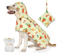 Weesiber Manteau de pluie réglable pour chien, veste de pluie réfléchissante à capuche pour animal domestique de petite, moyenne et grande taille (taille L, jaune fruit)