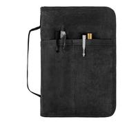 WEESTAAMO Housse de carnet de notes classique en toile cirée avec fermeture éclair - Pochette pour journal intime, carnet de notes de champ, couverture imperméable pour bloc-notes de 5 x 8 cm, format