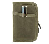 WEESTAAMO Housse de carnet de notes classique en toile cirée imperméable avec fermeture éclair pour carnet de notes de 9 x 14 cm