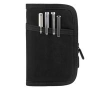 WEESTAAMO Housse de carnet de notes classique en toile cirée imperméable avec fermeture éclair pour carnet de notes de 9 x 14 cm