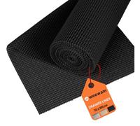 Weewam 50 cm x 300 cm Tapis Fond de Tiroir Cuisine EVA, Rouleau Protection de Tiroirs, Tapis de Tiroir Antidérapant Adhésif, Protection Tiroir Cuisine, Etagère, Armoire, Placard, Camping Car - Noir