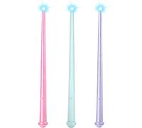 Weewooday 3 Baguettes Lumineuses Jouets Magiques de Lumière et Son Baguettes de Magicien Bâtons de Sorcier de Fée Halloween Accessoire de Costume de Fête Cosplay (Rose, Violet, Bleu)
