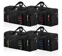 Weewooday Lot de 4 Sacs pour Coffre de Toit Duffel avec 4 Fermetures Éclair de Marquage d'Identification Sac de Voyage Noir pour Coffre de Toit de Voiture(Classique)