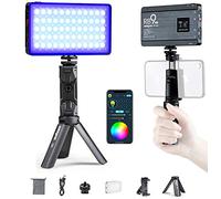Weeylite RB9 RGB LED Vidéo Lumière Panneau avec Trépied,Batterie intégrée Rechargeable,360° Plein Couleur,App Contrôle,Dimmable 2500K-8500K pour Live Streaming,Vlogging,Selfie,Conférence Vidéo