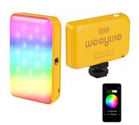 Weeylite S03 Lumière Vidéo RGB avec APP Bluetooth Contrôle,Mini 360° Pleine Couleur LED Lumière de la Caméra,Rechargeable CRI95+ 2800-6800K Gradable Lampe pour Photographie,Vlog,Youtube-Jaune