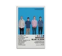 Weezer Poster d'album bleu - Toile décorative pour décoration de chambre - 40 x 60 cm sans cadre