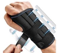 Wefaly Attelle de Poignet pour Main Droite, Orthese Poignet avec 3 Éclisses Métalliques Protege Poigne t Attelle Canal Carpien pour Canal Carpien Arthrite Tendinite Entorse (L)