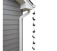 Wefdfsy Chaîne de de gouttière - Version de Rechange 8 Godets en métal thème Oiseau | Chaîne de gouttière pour Fortes pluies - pour arrière-Cours, toits, patios, Jardins, propriétaires, paysagistes