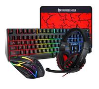 Wefenad T-Wolf TF800 Ensemble de jeu 4 pièces 104 touches 4 couleurs lumière de respiration 3,5 mm avec coussinet antidérapant