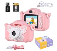 Wefenad X7 Mini appareil photo numérique 1080p pour double objectif 20 MP Écran IPS de 5,1 cm Batterie intégrée Jeux intéressants avec carte mémoire 32 Go Lecteur de carte USB