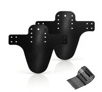 Wefflepod Garde Boue, Garde Boues Mudguard Universelle pour Arrière et Avant Vélo, Lot de 2, Anti Éclaboussures, Resistant, Réglable Accessoire, Plastique, pour Montagne VTT, Vélo De Route, Noir