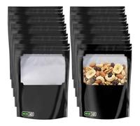 WEFHEF 10 Pcs Sacs Alimentaires avec Contrôle d'Humidité 100g, Sac Hermétique Alimentaire avec Fenêtre Transparente, Pochon Plastique Contrôle de l'Humidité à Zip Refermable, pour Vanille Thé Bonbon