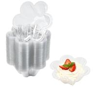 WEFHEF 100 Pcs Coupes à Dessert, Tasse à Dessert en Forme de Fleur 240ml, Verrines Apéritif Transparentes, Coupe Glace Plastique Réutilisable, pour Mousse Pudding Fête Anniversaire