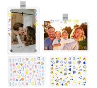 WEFHEF 2 Pcs Cadre Photo pour Voiture Magnétiques, Support Photo pour Rétroviseur en Acrylique, Porte-Photo Voiture Transparent 6x9cm, avec 2 Autocollants et 2 Crochets, Pour Pare-Soleil Réfrigérateur