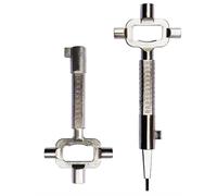 WEFHEF 2 Pcs Clé de Construction en Alliage de Zinc, Clef Architecte Passe Partout, Clé de Chantier avec Échelle de Mesure, Clef Carré 6/7/8 mm Universelle, pour Serrure Fenêtre Grilles de Ventilation