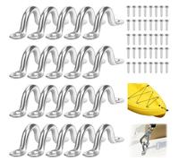 WEFHEF 20PCS Pontet INOX m4 Pontet en Acier Inoxydable Boucles de Pont en Acier Inoxydable Pontet Acier a Souder pour Gréement pour Bateaux, Kayaks et Canoës
