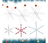WEFHEF 24 Pcs Fil de Flocon de Neige en Métal 3 Tailles, Étoile en Fil de Fer à 6 Branches, Flocon de Neige Noël à Fabriquer Personnalisé, Fil en Forme d'Étoiles DIY, pour Artisanat Décoration Sapin