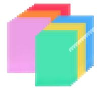 WEFHEF 24 Pcs Porte Documents A4 en Plastique, Chemise Plastique A4 en 6 Couleurs, Pochette Coin Ouvert de Classeur, Pochette Document de Classement Étanche, pour Papier Affiche Photo Bureau École