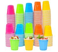 WEFHEF 250 Pcs Verre à Shot 60Ml Réutilisable, Gobelet à Liqueur Multicouleur, Verre à Rhum Dégustation Empilable, Petit Gobelet à Cocktail 5 x 5 x 3 cm, pour Anniversaire Mariage Fête Pique-nique