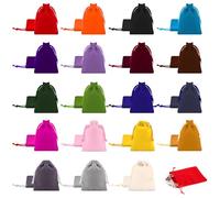 WEFHEF 38 pcs Petit Sachet en Velours 7 * 9cm 19 Couleurs Sachet Velours Bijoux Sacs en Velours avec Cordon de Serrage pour Montres Cartes Argent Bijoux