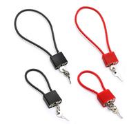 WEFHEF 4 PCS Cadenas en Corde d'Acier avec Clés Cadenas Câble à Clé Cadenas Corde Acier Long Cadenas Corde Acier Cle pour Serrures de Bicyclettes, Serrures de Motos, Serrures de Portes