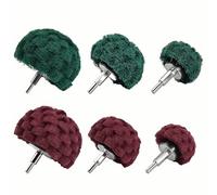 WEFHEF 6 Pcs Tête de Ponçage pour Brossage, Tête de Polissage en Tampon de Récurage avec Tige de 1/4", Brosse Polissage Perceuse 100/75/50mm, Forets de Ponçage à Polir, pour Meuleuse Polir Métal Bois