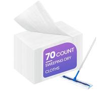 WEFHEF 70 Pcs Lingette Poussière 29 x 20 cm, Chiffon de Nettoyage de Sol Sec, Lingette Serpillière Sol, Chiffon de Balayage, pour Poussière Saleté Poils D'Animaux Maison