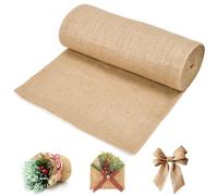 WEFHEF Chemin de Table Toile de Jute 30cm x 10m, Rouleau Toile de Jute Tressé, Grand Chemin de Table Lin à Coupe Libre, Chemins de Tables Jute Vintage, pour Décoration Mariage Artisanat Emballage